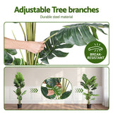 Artiss 140cm Artificial Monstera Tree Faux Trees Indoor Decor Artificial Plants Lifelike Plant 1.4M - 45-Degree Angle