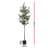 Artiss 180cm Artificial Olive Tree Faux Trees Indoor Decor Artificial Plants Lifelike Plant 1.8M - Side View
