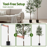 Artiss 180cm Artificial Olive Tree Faux Trees Indoor Decor Artificial Plants Lifelike Plant 1.8M - Close-Up Angle