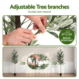 Artiss 210cm Artificial Olive Tree Faux Trees Indoor Decor Artificial Plants Lifelike Plant 2.1M - Top-Down View