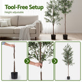 Artiss 210cm Artificial Olive Tree Faux Trees Indoor Decor Artificial Plants Lifelike Plant 2.1M - Rear View