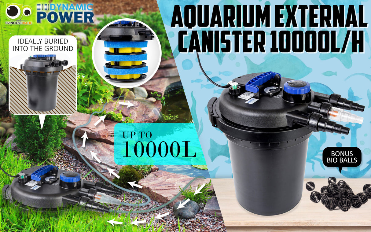 10000L/H Garden Pond Filter + 10000L/H Submersible Water Pump