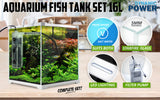 16L Starfire Glass Aquarium Fish Tank - Front View