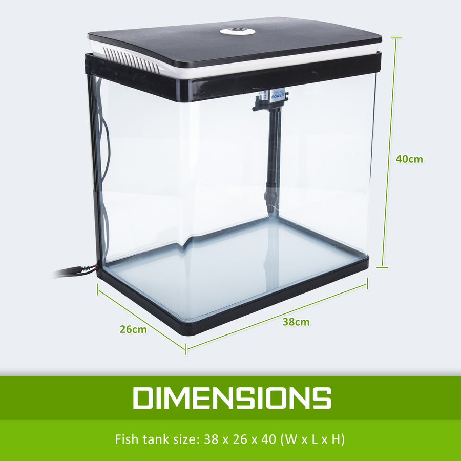 30L Curved Glass RGB LED Aquarium Fish Tank