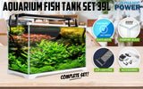39L Starfire Glass Aquarium Fish Tank - Front View