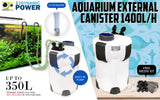 1400L/H UV Light Aquarium Canister Filter + Media Kit - Front View