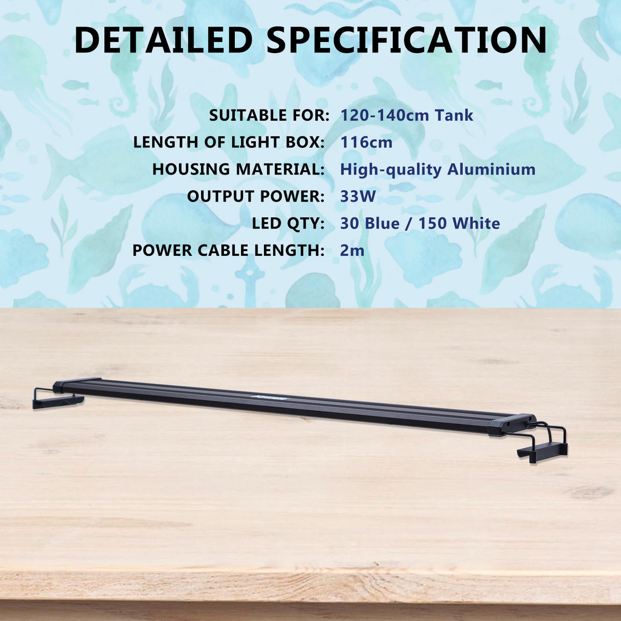 Aquarium Blue White LED - 27W 95-115cm