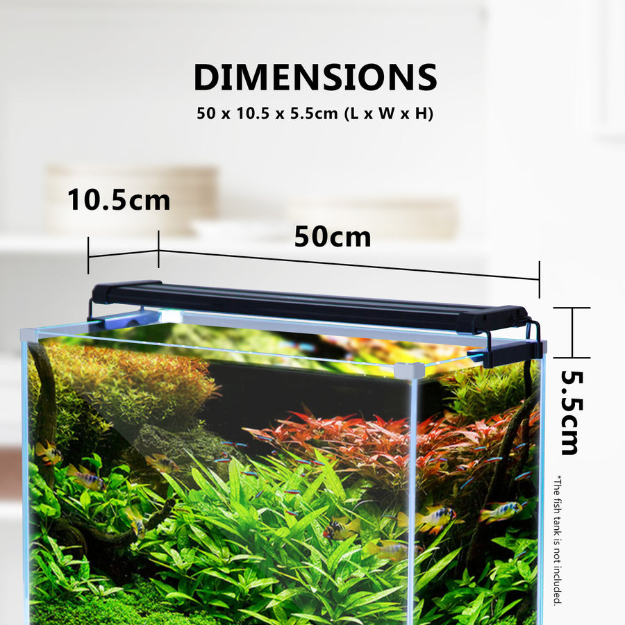 2X Aquarium Blue White LED - 11W 50-70cm
