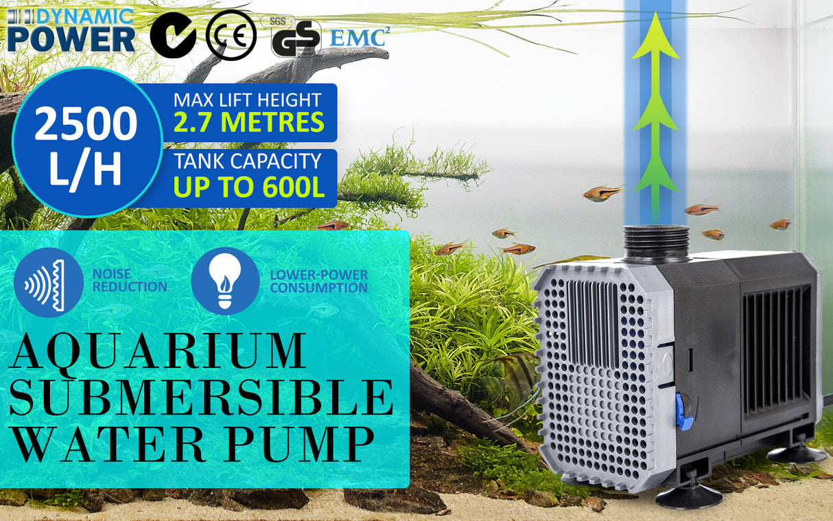 2500L/H 45W 2.7m Aquarium Submersible Pond Water Pump