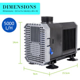 5000L/H 80W 3.8m Aquarium Submersible Pond Water Pump