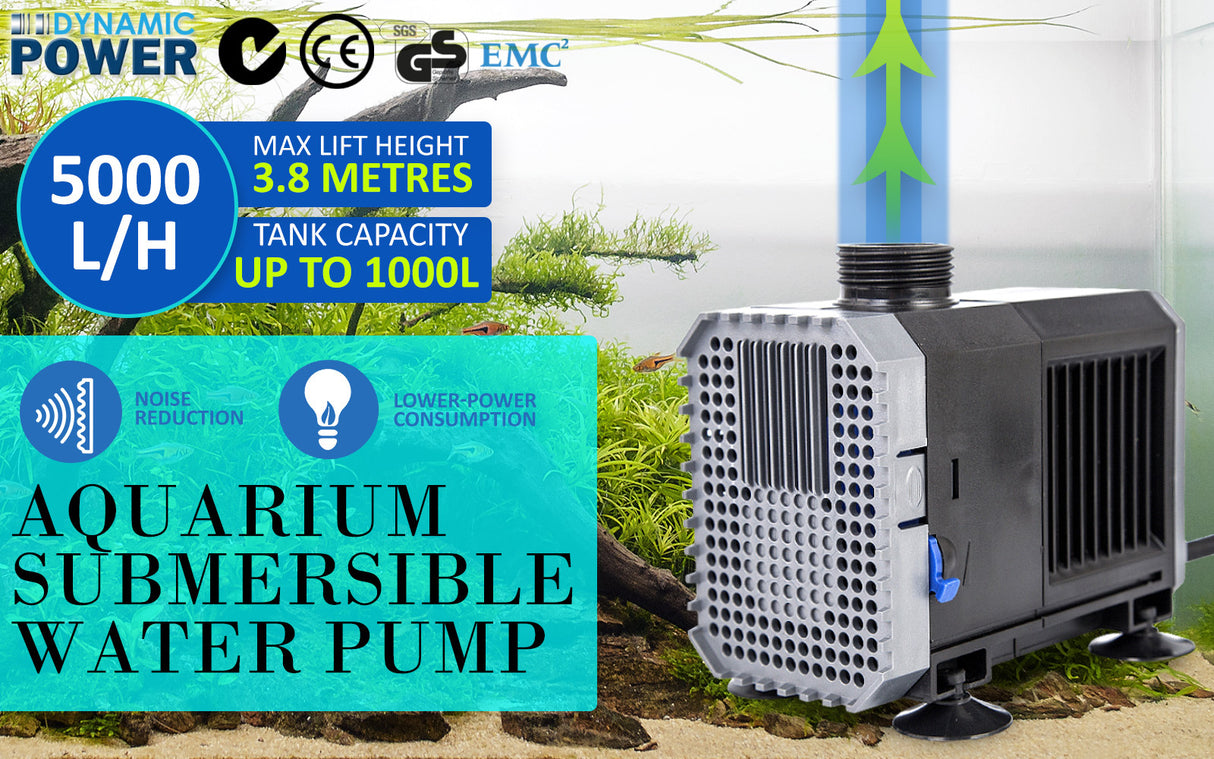 5000L/H 80W 3.8m Aquarium Submersible Pond Water Pump