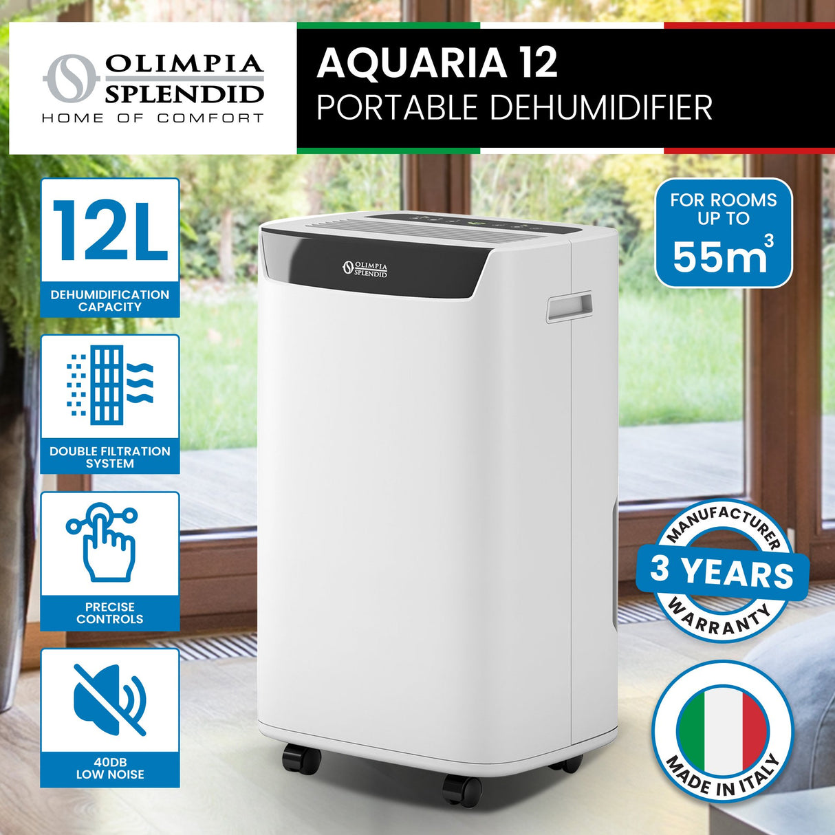 Olimpia Splendid Aquaria S1 Dehumidifier - 12L