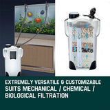 PROTEGE Aquarium External Canister Filter Pump Aqua Fish Tank Pond Pump 1250 L/H - Close-Up Angle