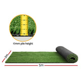 Prime Turf Artificial Grass 2mx5m 17mm Synthetic Fake Lawn Turf Plant Plastic Olive - Front View
