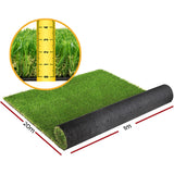 Prime Turf Artificial Grass 30mm 1mx20m Synthetic Fake Lawn Turf Plastic Plant 4-coloured - Front View