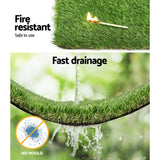 Prime Turf Artificial Grass 100SQM 30mm Synthetic Fake Lawn Turf Plastic Plant 4-coloured 2mx5m - 45-Degree Angle