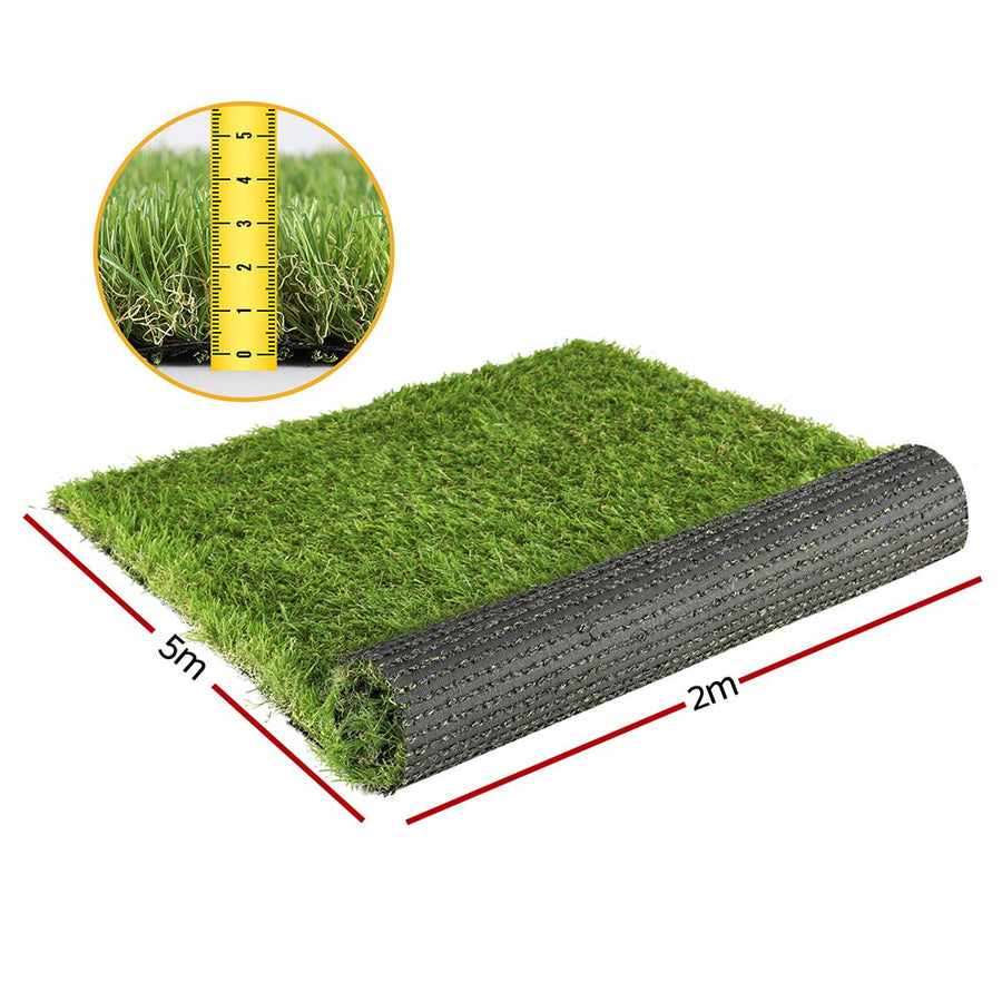 Prime Turf Artificial Grass 35mm 2mx5m Synthetic Fake Lawn Turf Plastic Plant 4-coloured