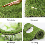 Prime Turf Artificial Grass 35mm 2mx5m Synthetic Fake Lawn Turf Plastic Plant 4-coloured - 45-Degree Angle
