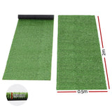 Prime Turf Artificial Grass Turf Rug Fake Grass 2 Rolls 15mm Height 50cm x 2m Indoor Outdoor Synthetic Grass Mat Carpet with Drainage Holes Plastic