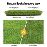 Primeturf 30mm 1mx20m Artificial Grass Synthetic Fake Lawn Turf Plastic Plant 4-coloured - 45-Degree Angle