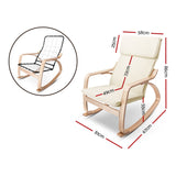 Artiss Rocking Armchair Nursing Bentwood Aero - Front View