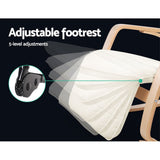 Artiss Rocking Armchair Footrest Nursing Beige Afton - Close-Up Angle