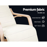Artiss Rocking Armchair Footrest Nursing Beige Afton - Low Angle