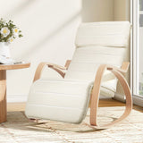 Artiss Rocking Armchair Footrest Nursing Beige Afton