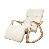 Artiss Rocking Armchair Footrest Nursing Beige Afton - Low Angle
