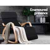 Artiss Rocking Armchair Footrest Nursing Black Afton - Top-Down View