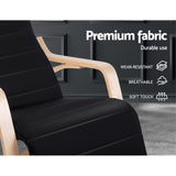 Artiss Rocking Armchair Footrest Nursing Black Afton - Rear View