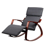 Artiss Rocking Armchair Footrest Nursing Charcoal Afton - Front View