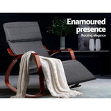 Artiss Rocking Armchair Footrest Nursing Charcoal Afton - Top-Down View