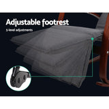 Artiss Rocking Armchair Footrest Nursing Charcoal Afton - 45-Degree Angle