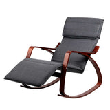 Artiss Rocking Armchair Footrest Nursing Charcoal Afton - Low Angle