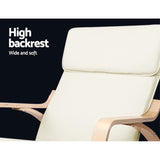 Artiss Rocking Armchair Footstool Bentwood Beige - Top-Down View