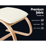 Artiss Rocking Armchair Footstool Bentwood Beige - 45-Degree Angle