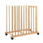 Artiss Art Drying & Storage Rack with Caster Wheels, Solid Wood Adjustable Slots Rack for Drawing Boards, Panels, Paintings, Artworks Display