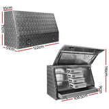 Giantz Aluminium Ute Tool Box Drawers Storage Truck Trailer Lock - Front View