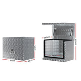 Giantz Aluminium Ute Tool Box Under Tray Heavy Duty Vehicle Chest Storage - Front View