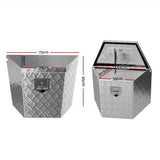 Giantz Aluminium Ute Tool Box Storage Lock Box Ute Trailer Vehicle Truck - Front View