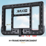 DR. DUNK Portable Kids Basketball Hoop Stand System, 1.15m to 1.60m Height Adjustable - Close-Up Angle