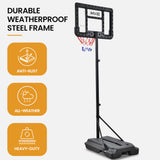 DR. DUNK Portable Kids Basketball Hoop Stand System, 1.15m to 1.60m Height Adjustable - Side View