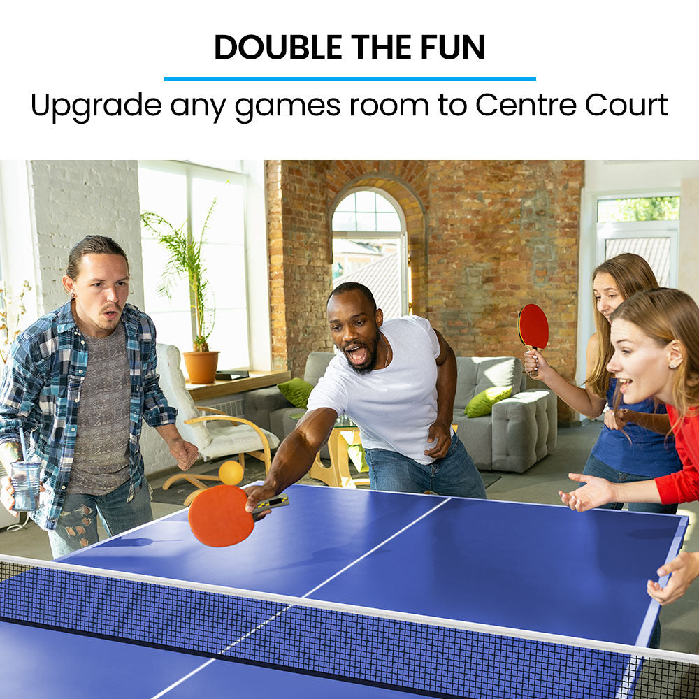 PROFLEX Table Tennis Table, with 4 Player Ping Pong Paddle and Pingpong Ball Pack