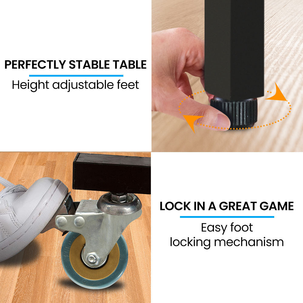 PROFLEX Table Tennis Table, with 4 Player Ping Pong Paddle and Pingpong Ball Pack