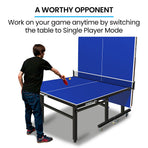 PROFLEX Table Tennis Table, with 4 Player Ping Pong Paddle and Pingpong Ball Pack