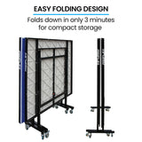 PROFLEX Premium Outdoor Table Tennis Table, with 4 Player Ping Pong Paddle and Pingpong Ball Pack - Rear View