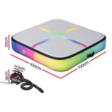 Everfit 1m Air Track Mat Inflatable Gymnastics Tumbling Mat W/ Pump Colourful - Front View
