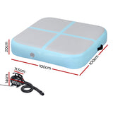 Everfit 1m Air Track Mat Inflatable Gymnastics Tumbling Mat W/ Pump Mint Green - Front View