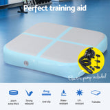 Everfit 1m Air Track Mat Inflatable Gymnastics Tumbling Mat W/ Pump Mint Green - Top-Down View
